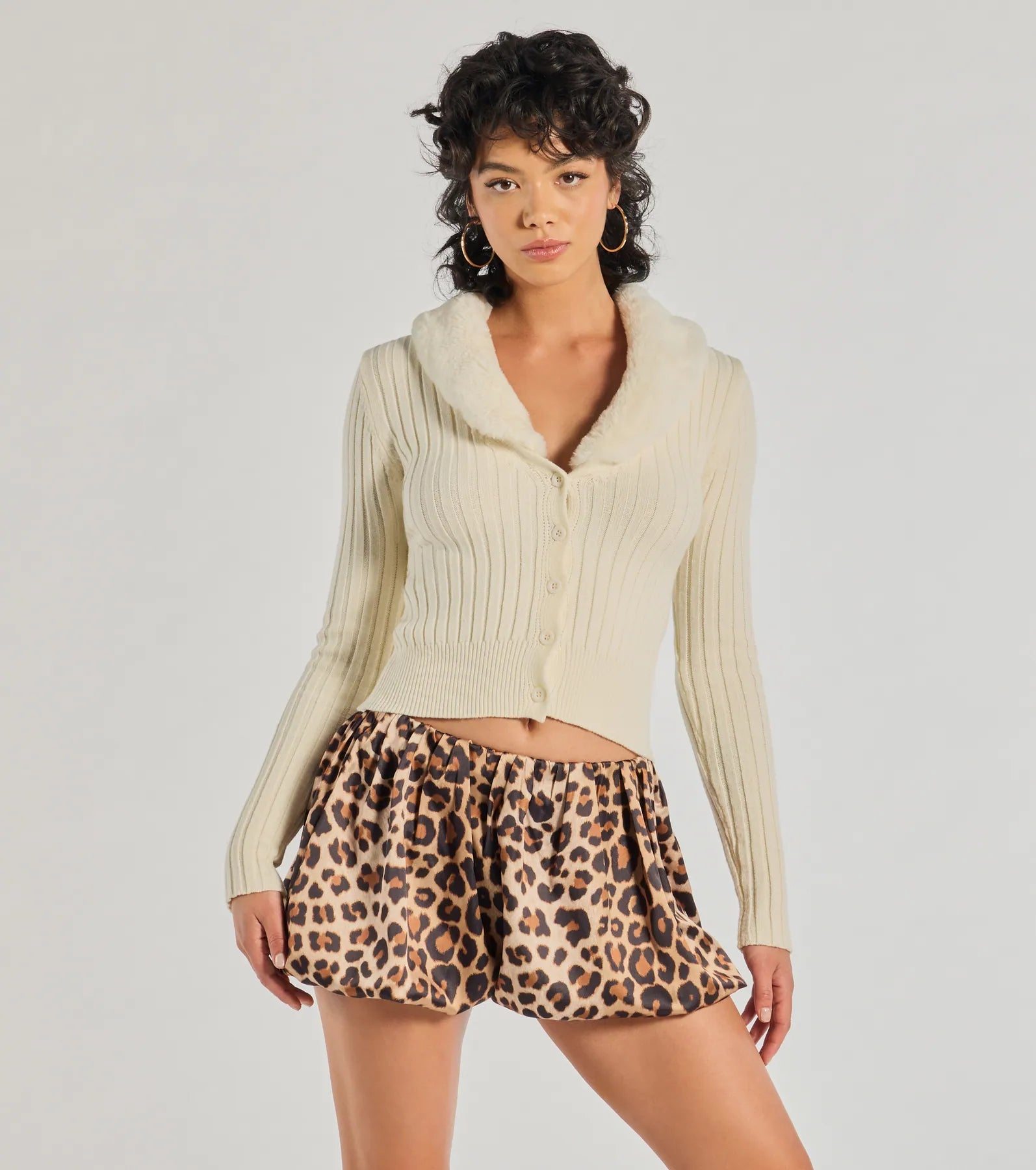 Windsor So Extra Faux Fur Trim Cardigan - view 6