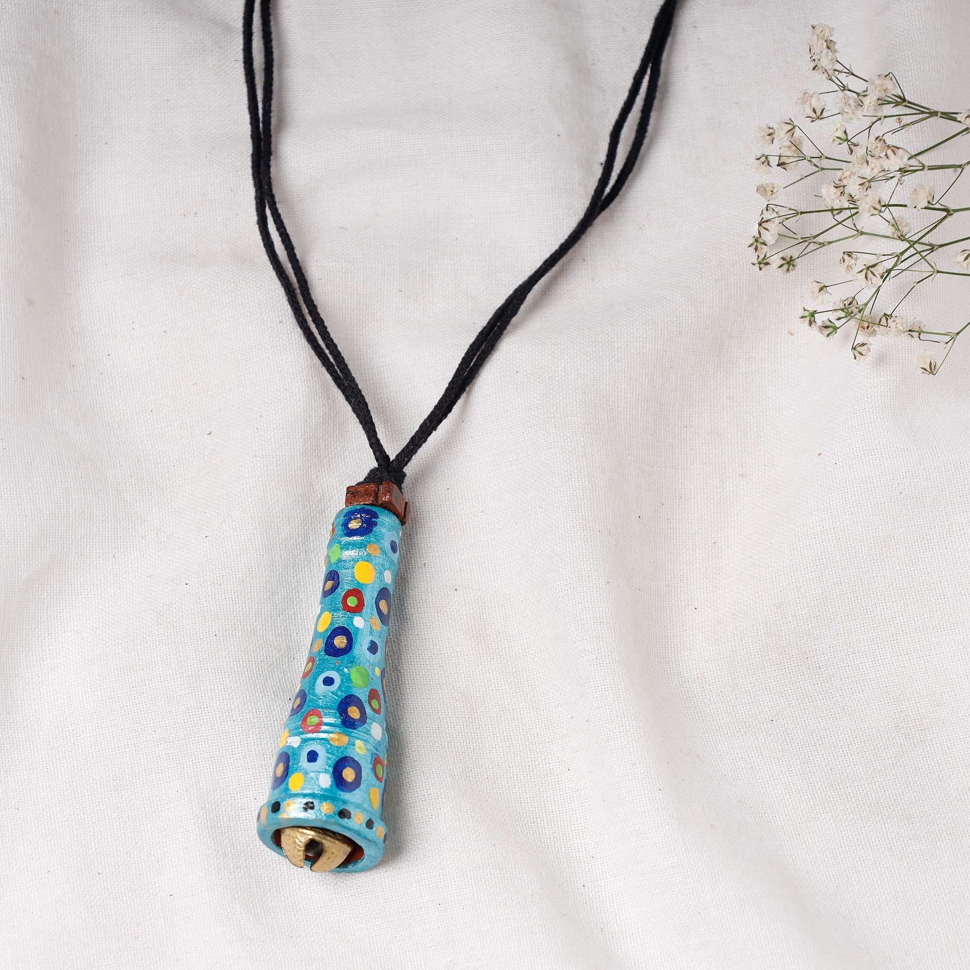 KHUSHBASH - HAPPY LOOM OF EAST Bishnupur Handpainted Terracotta Necklace - view 2