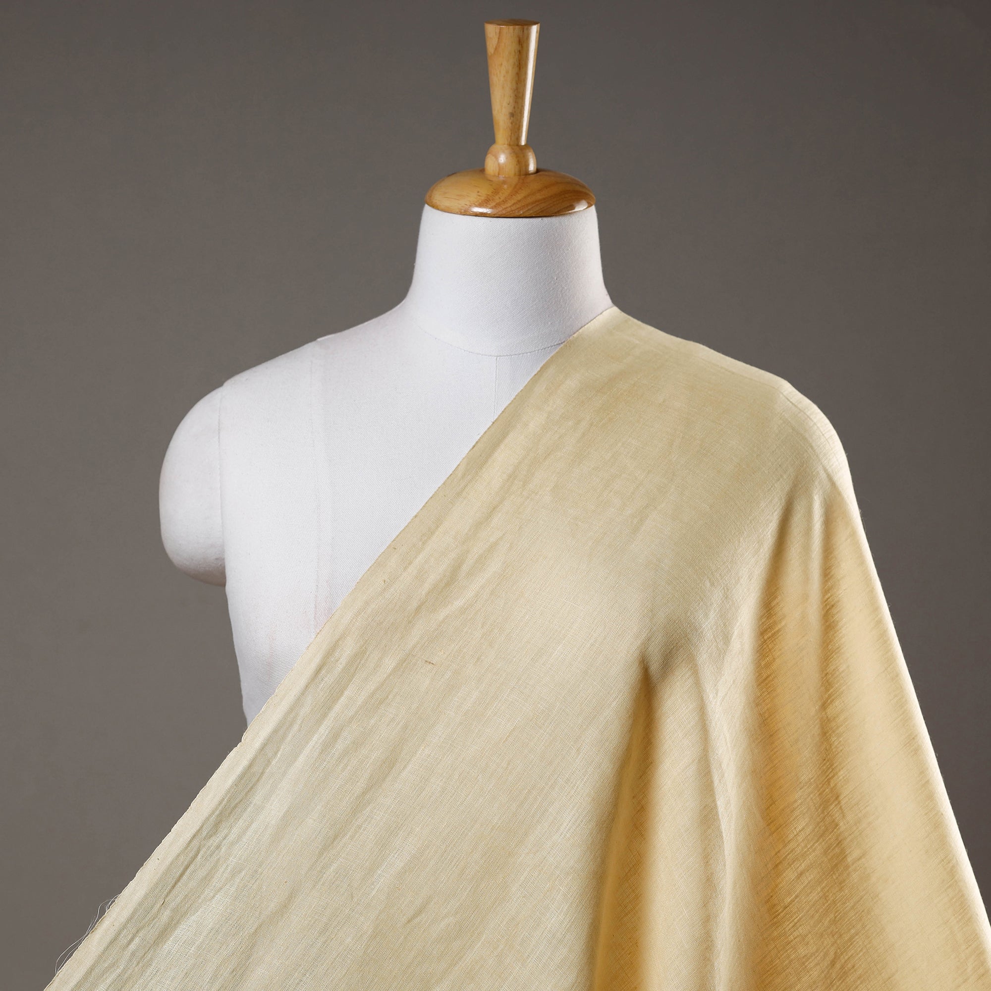 ITOKRI CRAFTS INITIATIVE Beige - Bhagalpuri Handloom Pure Linen Fabric