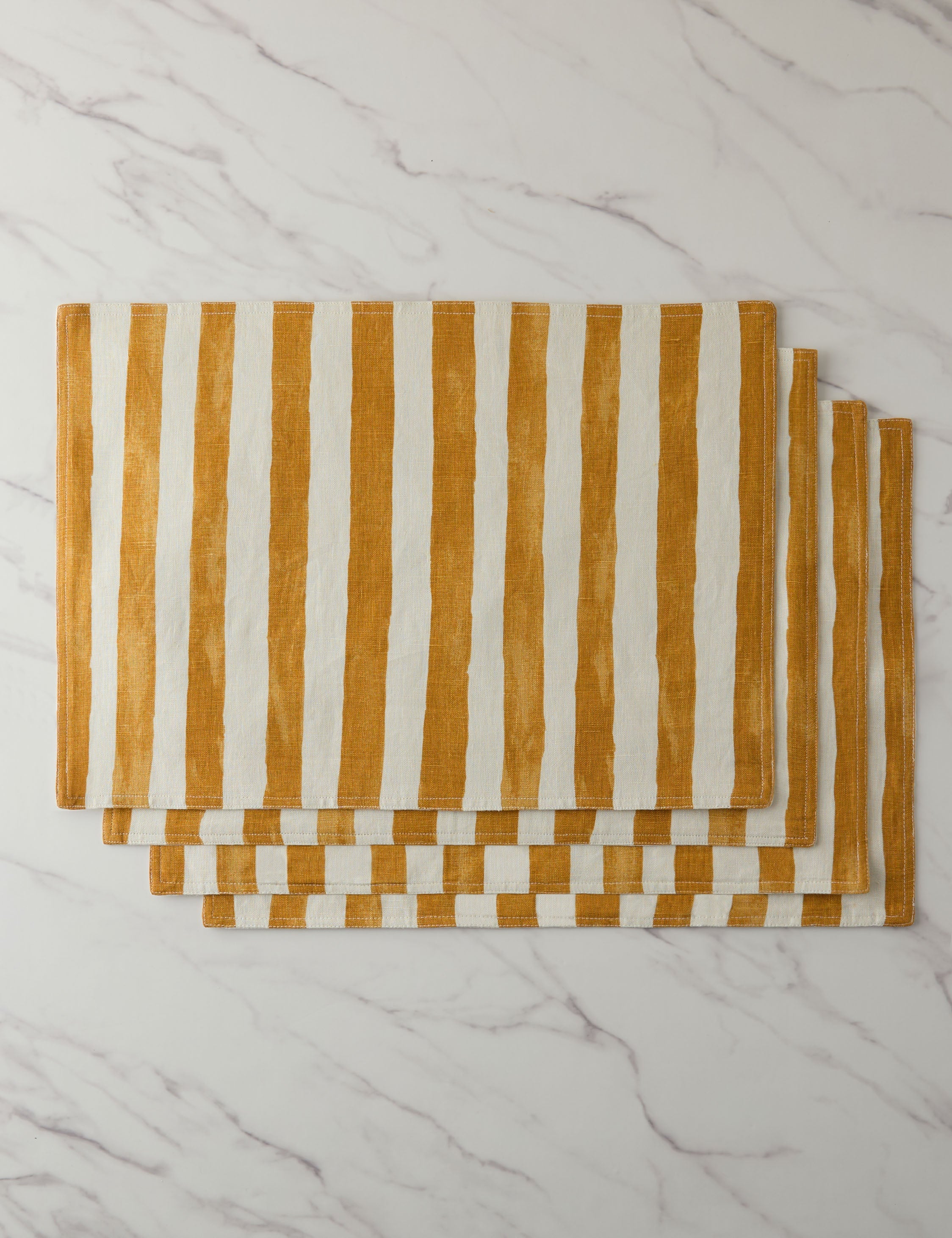 Lulu and Georgia Painterly Stripe Linen Placemats (Set of 4) by Sarah Sherman Samuel - view 3