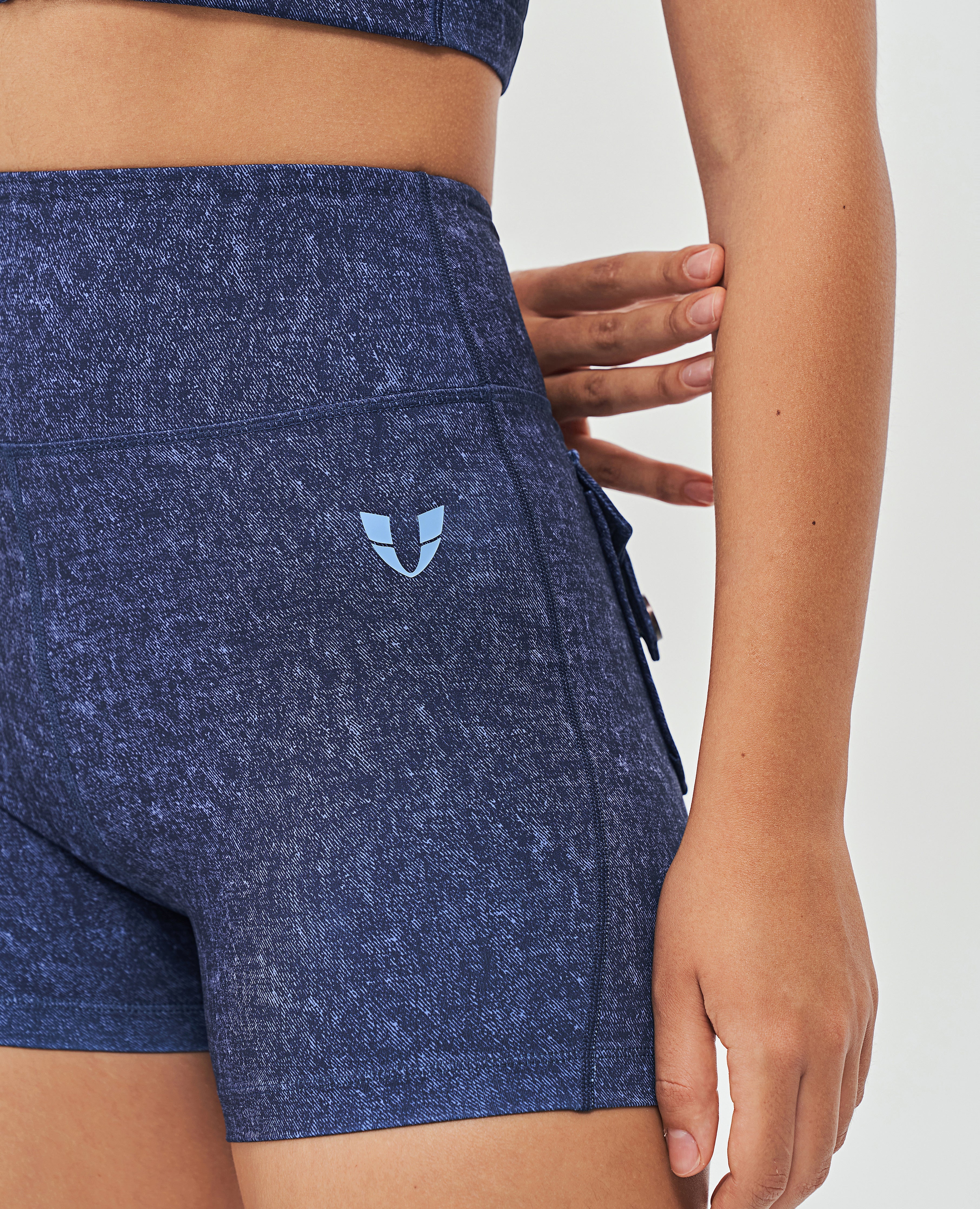 FIRM ABS Cargo Short Shorts - Denim Blue - view 4