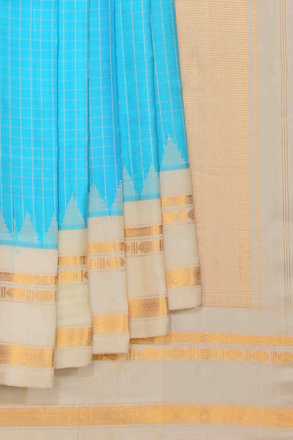 Kalanjali Gadwal Silk Sea Blue Saree – Women's