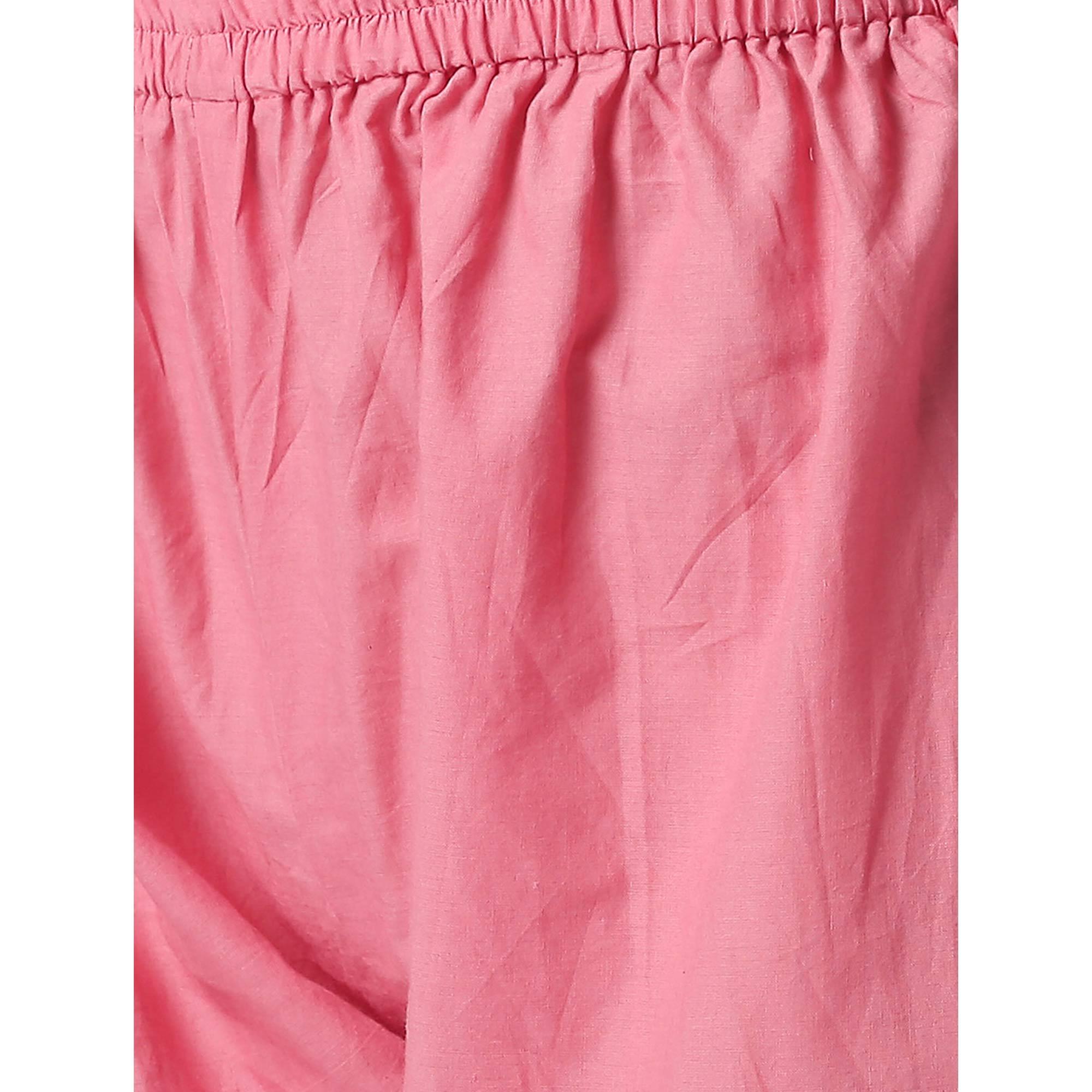 Peachmode Fantastic Pink Colored Casual Embroidery Silk Suit - view 2