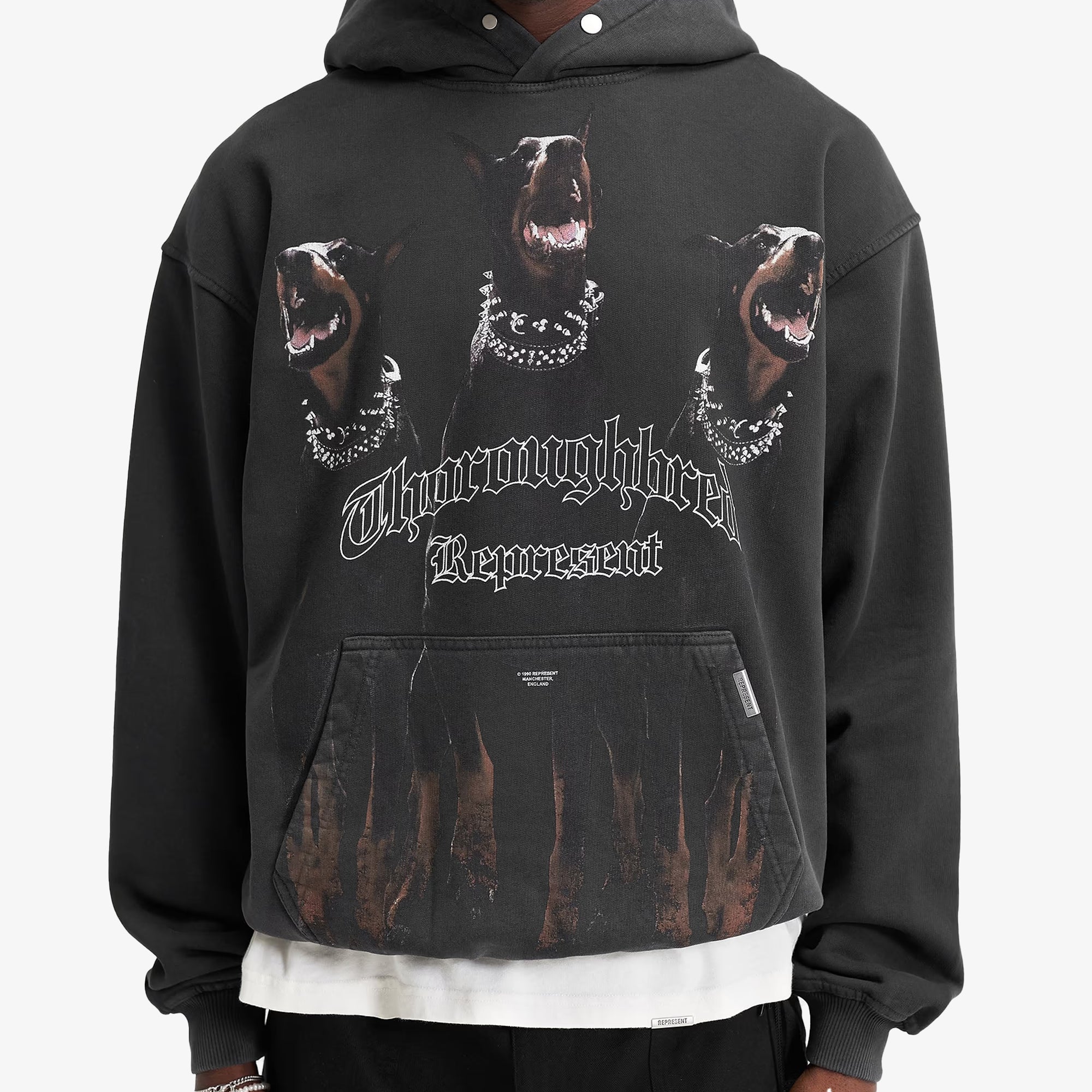 Represent | THOROUGHBRED HOODIE { VINTAGE/BLACK - view 5