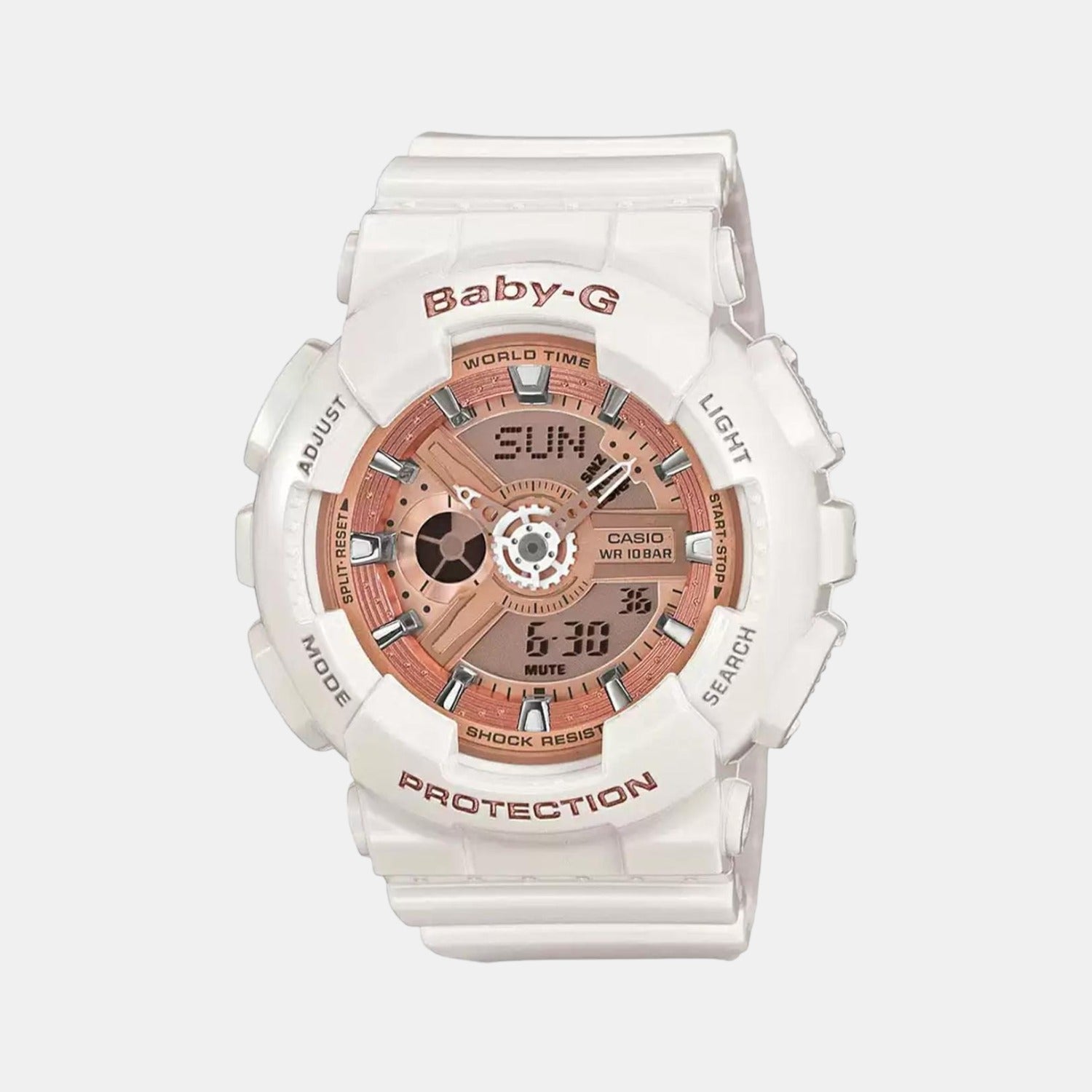Casio Baby-G Women Quartz Gold Dial Analog-Digital Resin Watch BX016