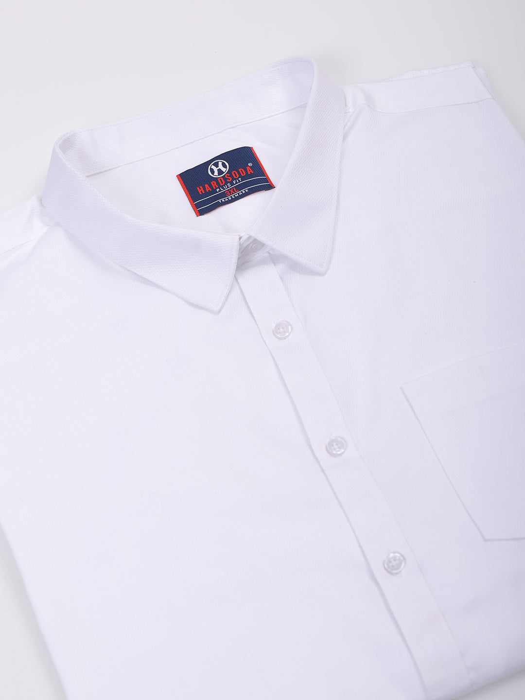 HARDSODA Men's Plus Size White Regular Fit Solid Formal Shirt - view 7