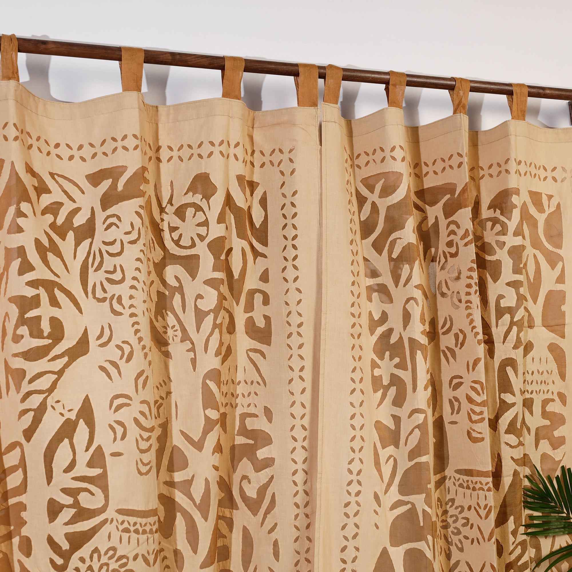 SHADES OF MARUDHARA Brown - Queen Cutwork Cotton Barmer Applique Door Curtain - view 2