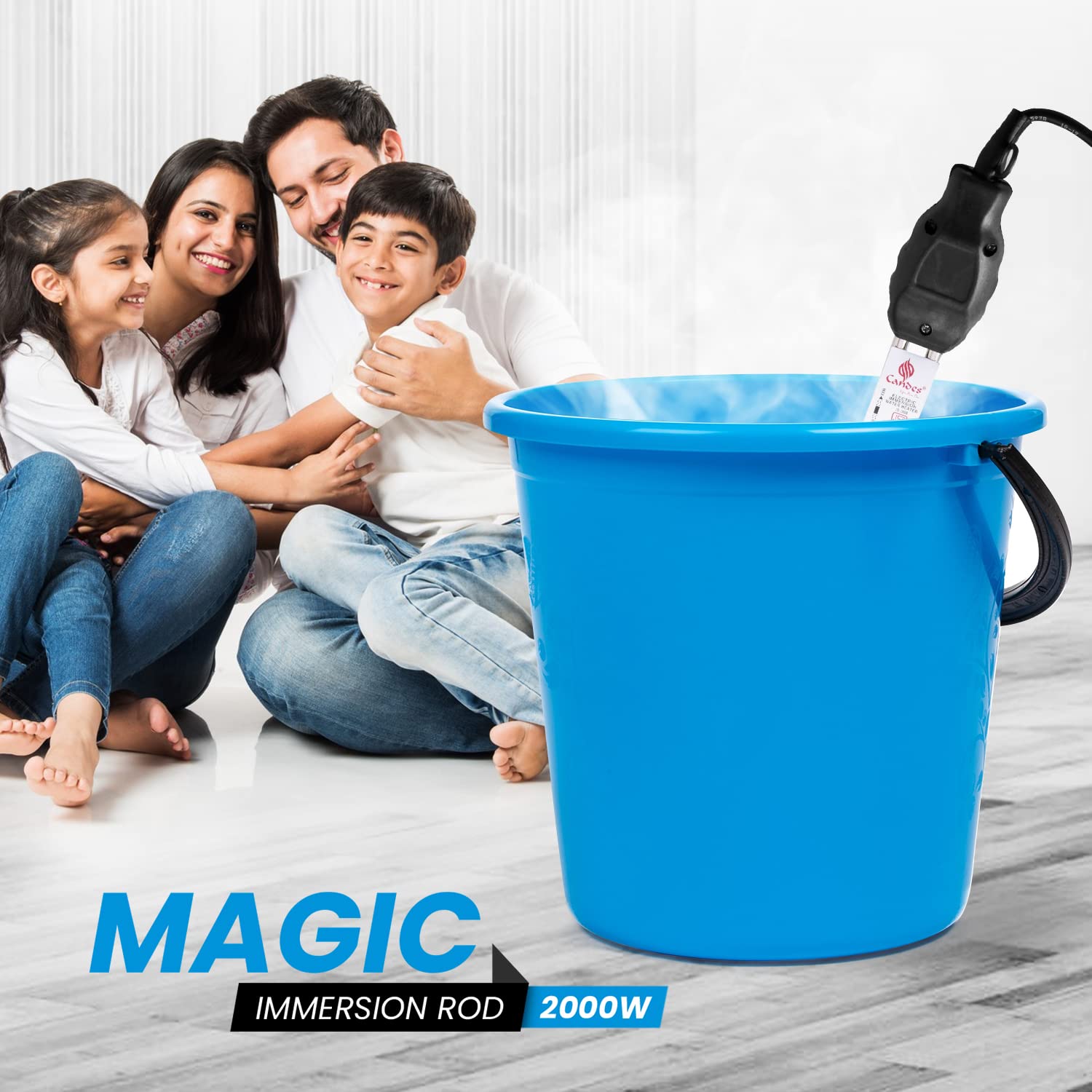 Candes Magic Shock-Proof & Water-Proof 2000 W Immersion Heater Rod (Black) - view 4