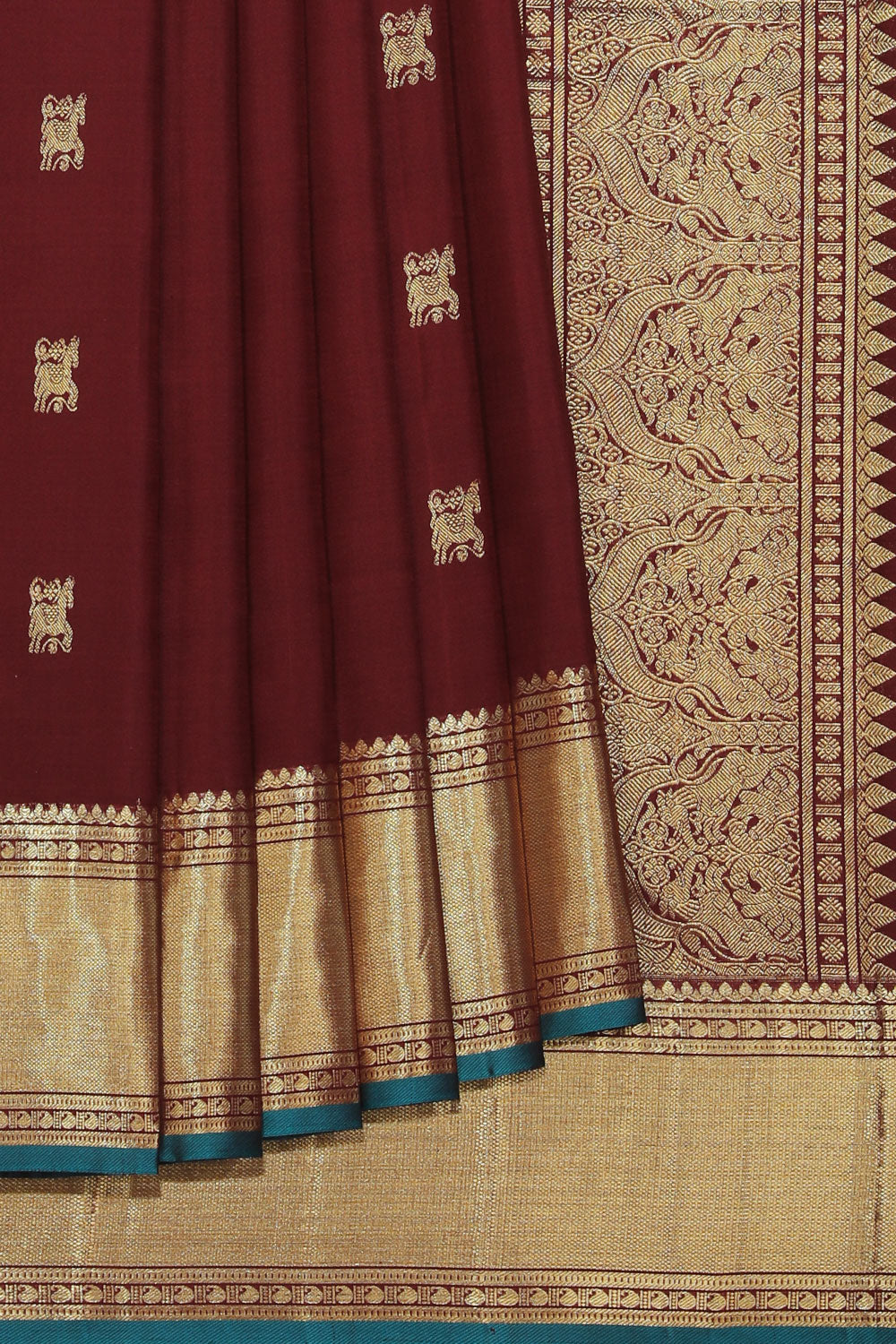 Kalanjali Gorgeous Caramel-Maroon Saree – Women's