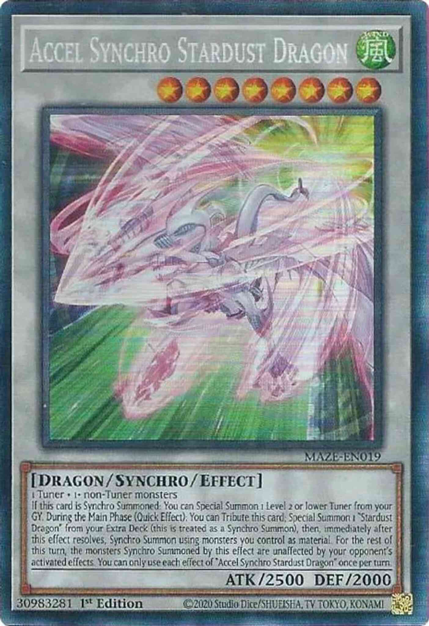 Yu-Gi-Oh! Accel Synchro Stardust Dragon - MAZE-EN019 - Collector's Rare - 1st Edition