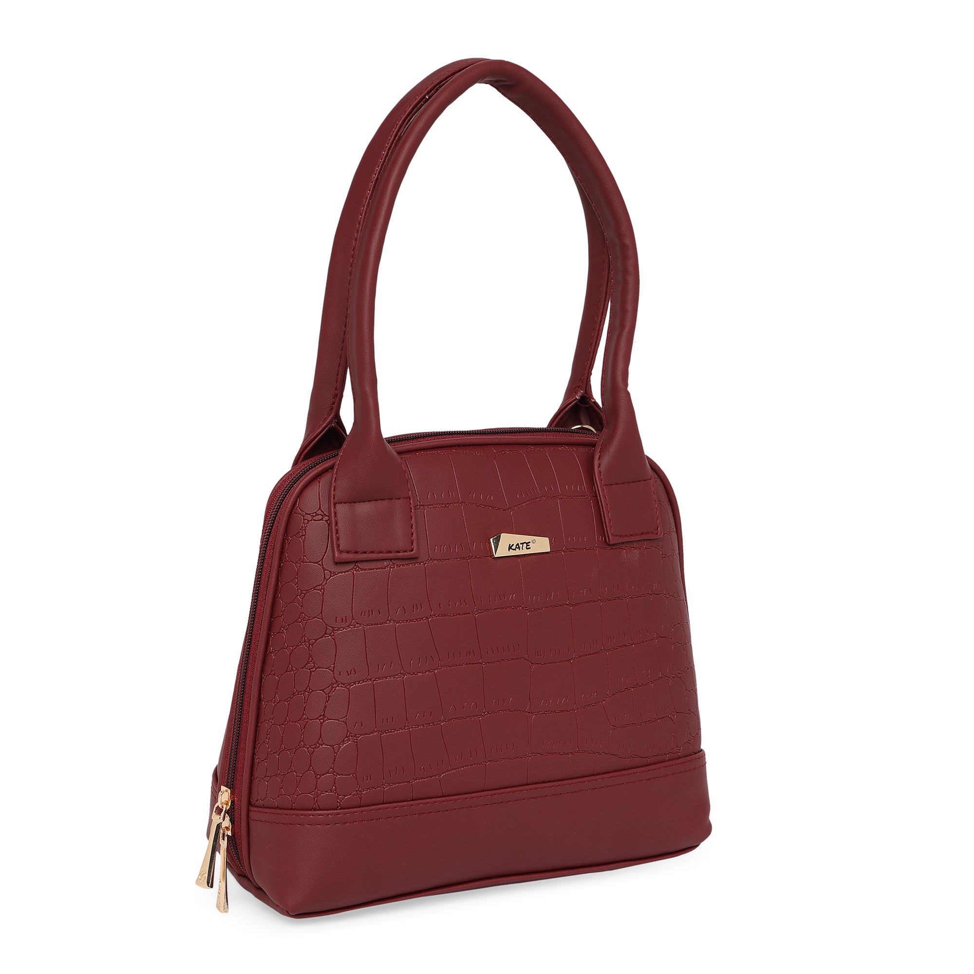 Peachmode Seller Maroon Women Vegan Leather Handbag With Belt - view 2