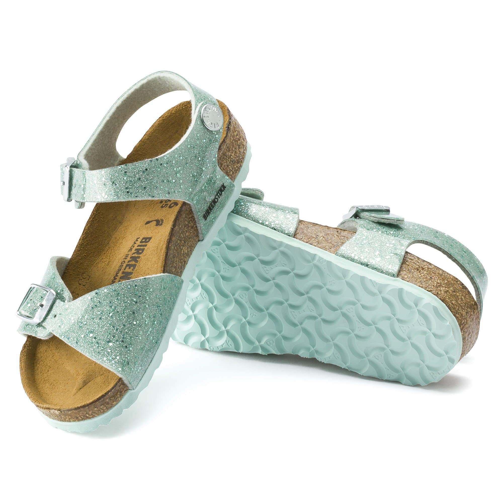 Birkenstock Rio Kids Birko-Flor – Green Green/Cosmic Sparkle Mineral