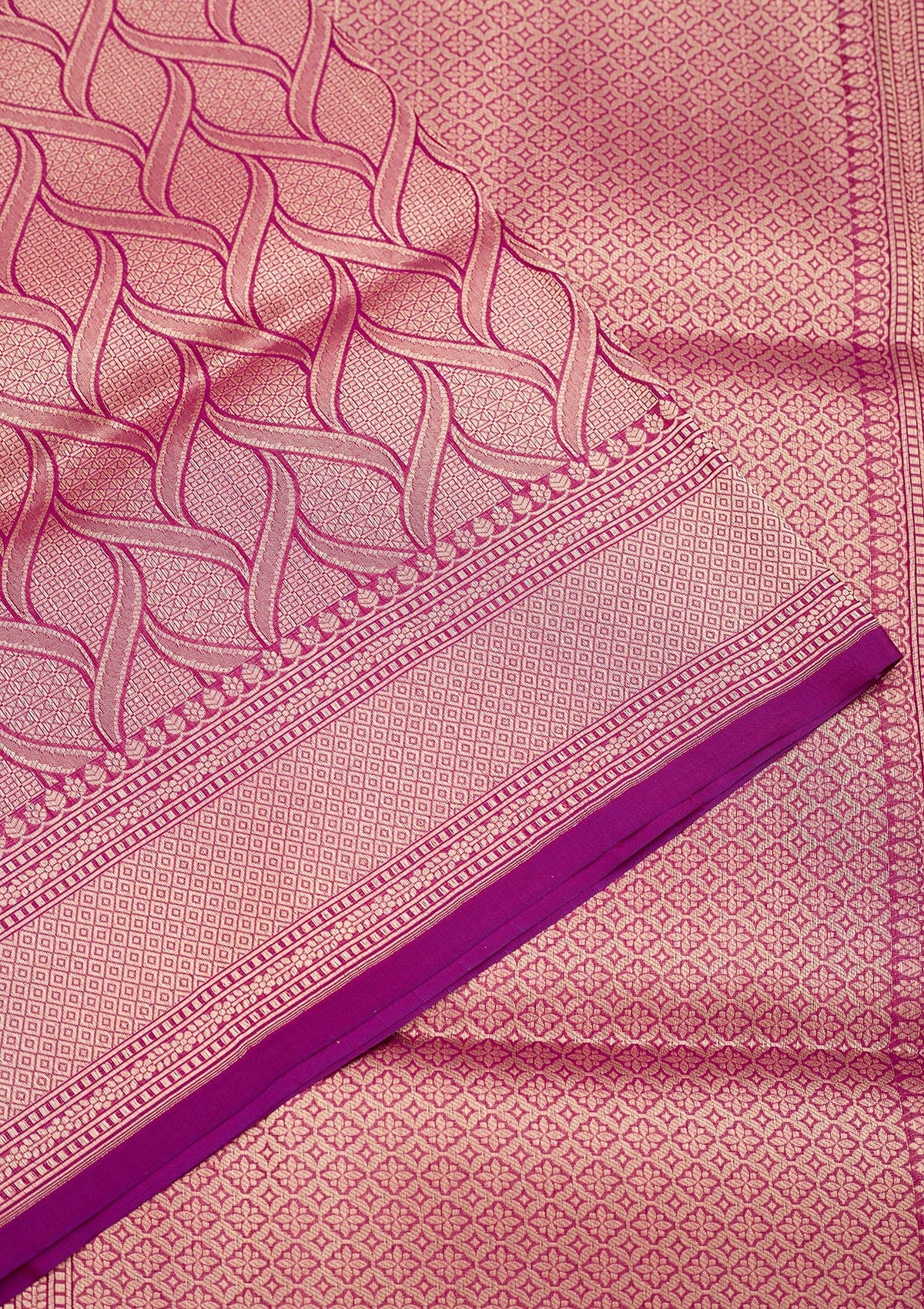 Koskii Onion Pink Zariwork Pure Silk Saree – Women's - view 4