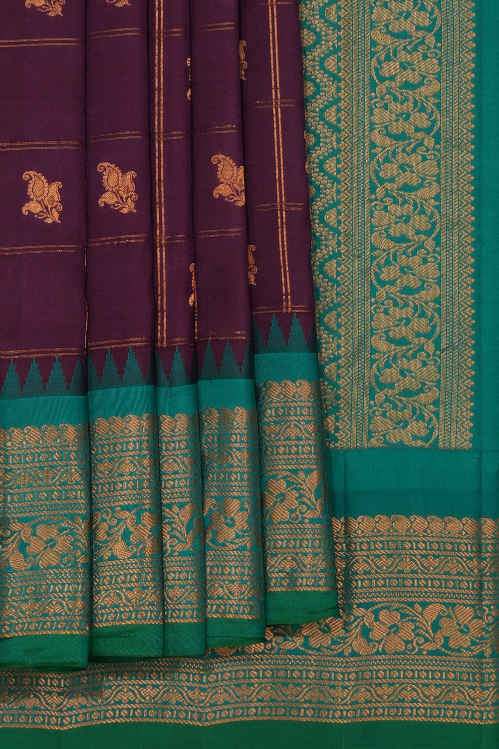 Kalanjali Gadwal Silk Maroon Saree – Women's