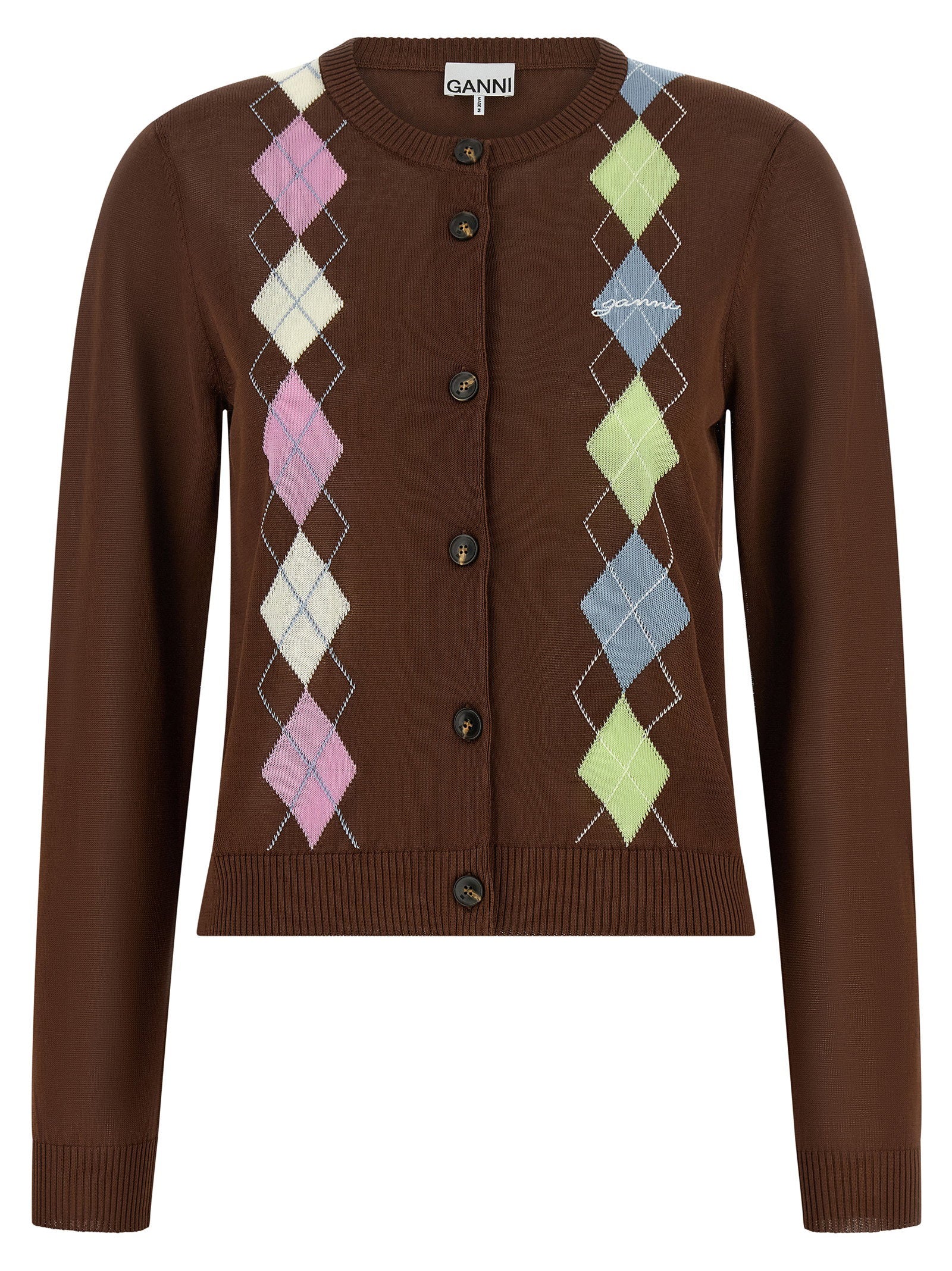 Ganni Argyle Cardigan – 100% organic cotton