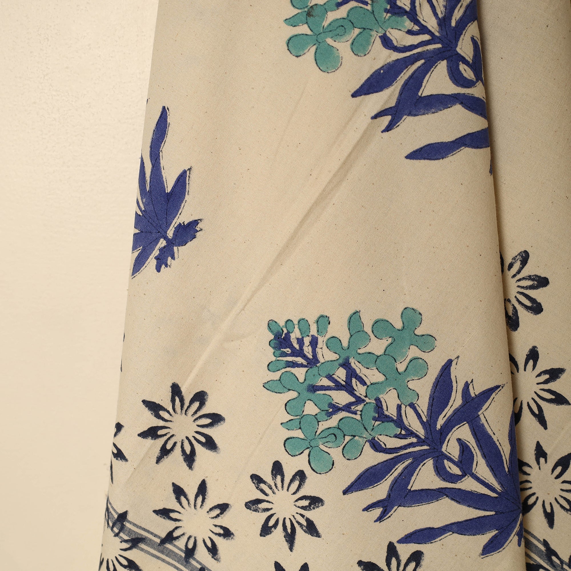 ARTISAN HAND BLOCK PRINTS Beige - Block Printed Handloom Cotton Sanganeri Towel 33 - view 3