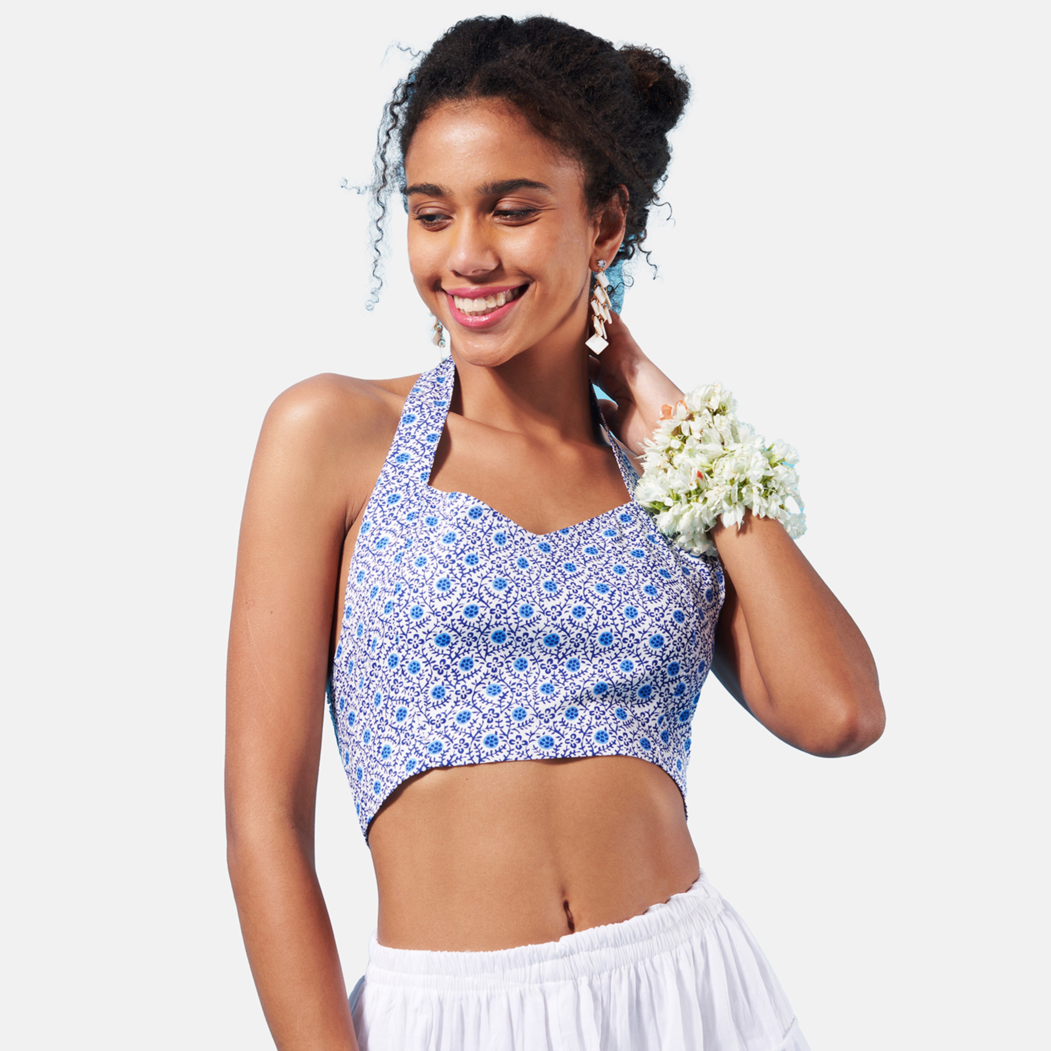 Blue Indie Halter Top - view 2