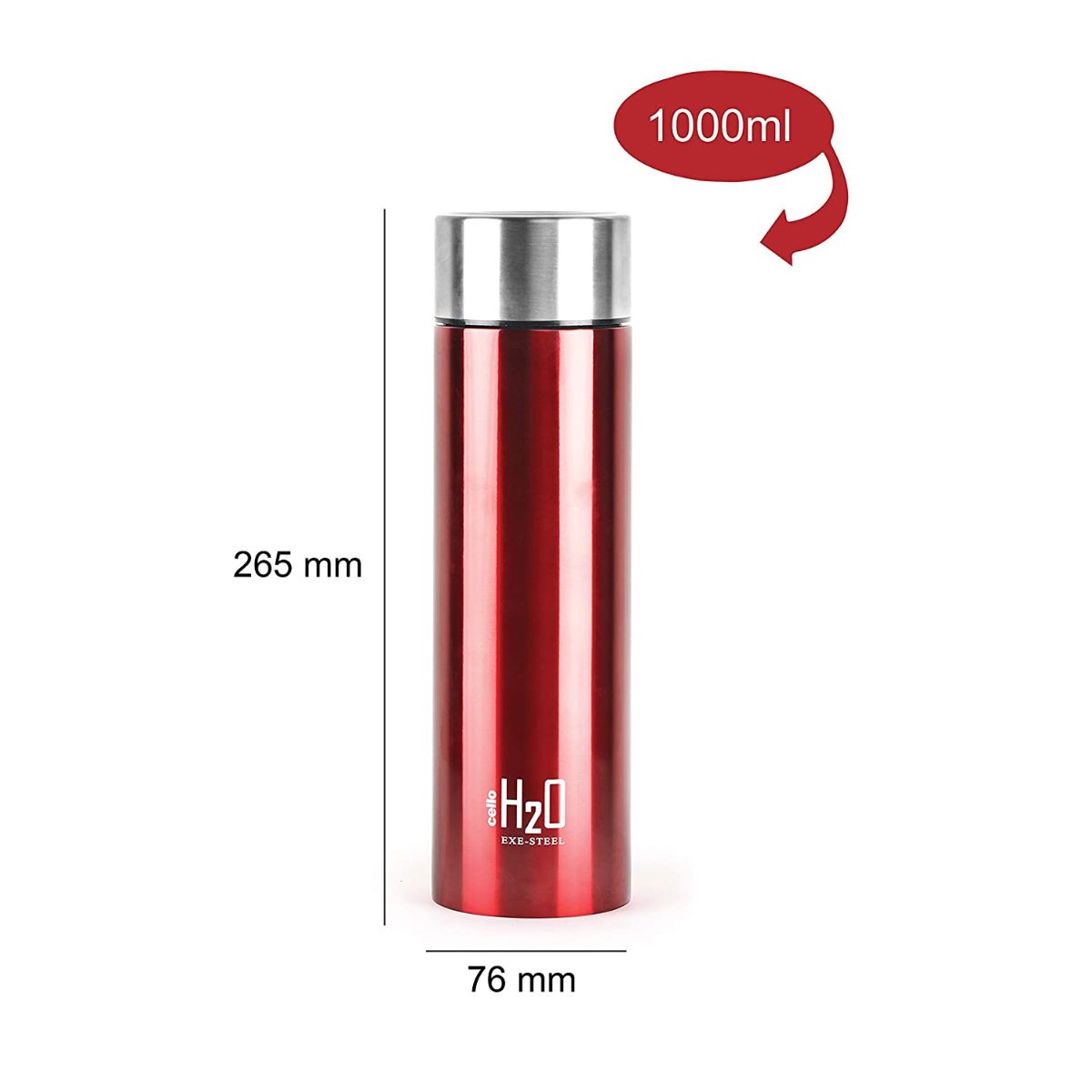 Cello H2O Stainless Steel Water Bottle, 1000ml - view 27
