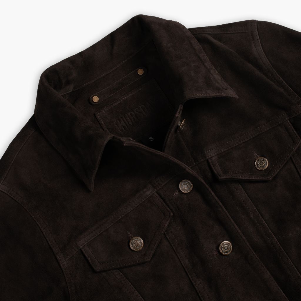 Thursday - Women's Jackets Suede Trucker Jacket | Chocolate - view 7