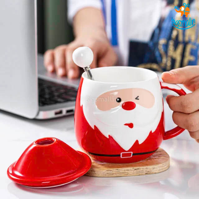 Bigsmall_hmk Santa Mug with Lid & Spoon (Assorted Design) - view 4