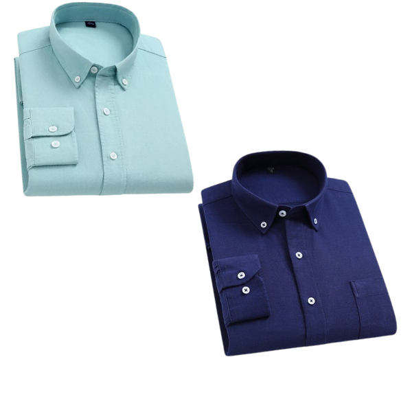 BlackTree Combo of 2 Cotton Shirt for Man ( Pista and Navy Blue )