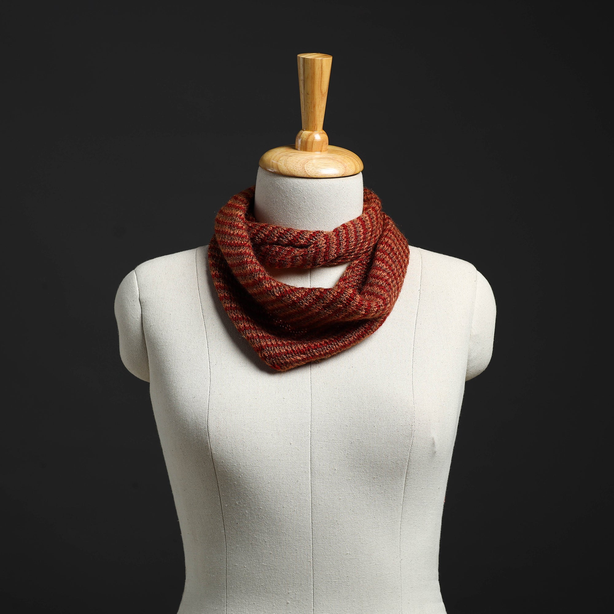 KILMORA Brown - Kumaun Hand Knitted Woolen Neck Warmer 01