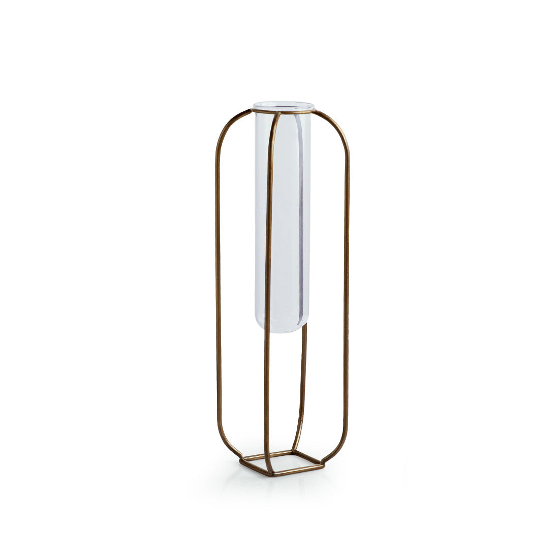 EXCLUSIVELANE 'Modern Glass Garden' Test Tube Table Planter/Vase (12 Inch, Golden) - view 2