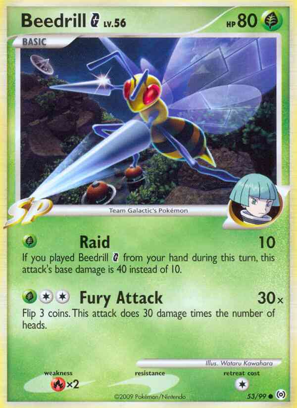 Common pl4-53 reverse – Pokémon Beedrill G - 53/99 - Common [pl4-53] [Reverse Holo]