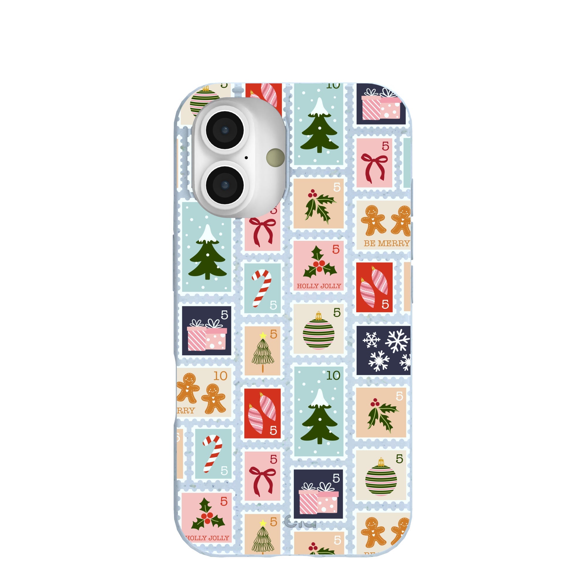Pela Case Powder Blue Noel Stamps iPhone 16 Case