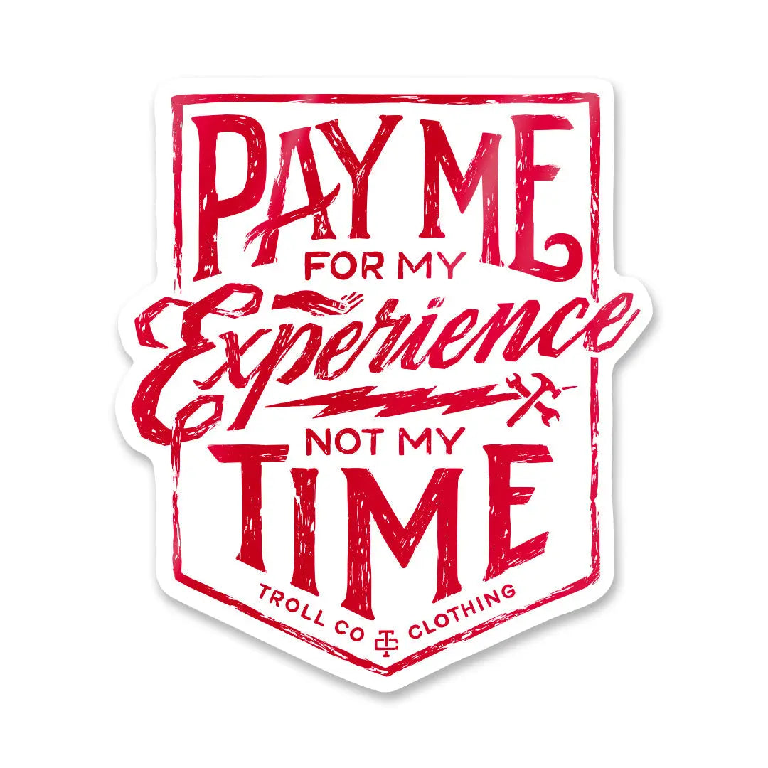 Radial Red Pay Me Sticker