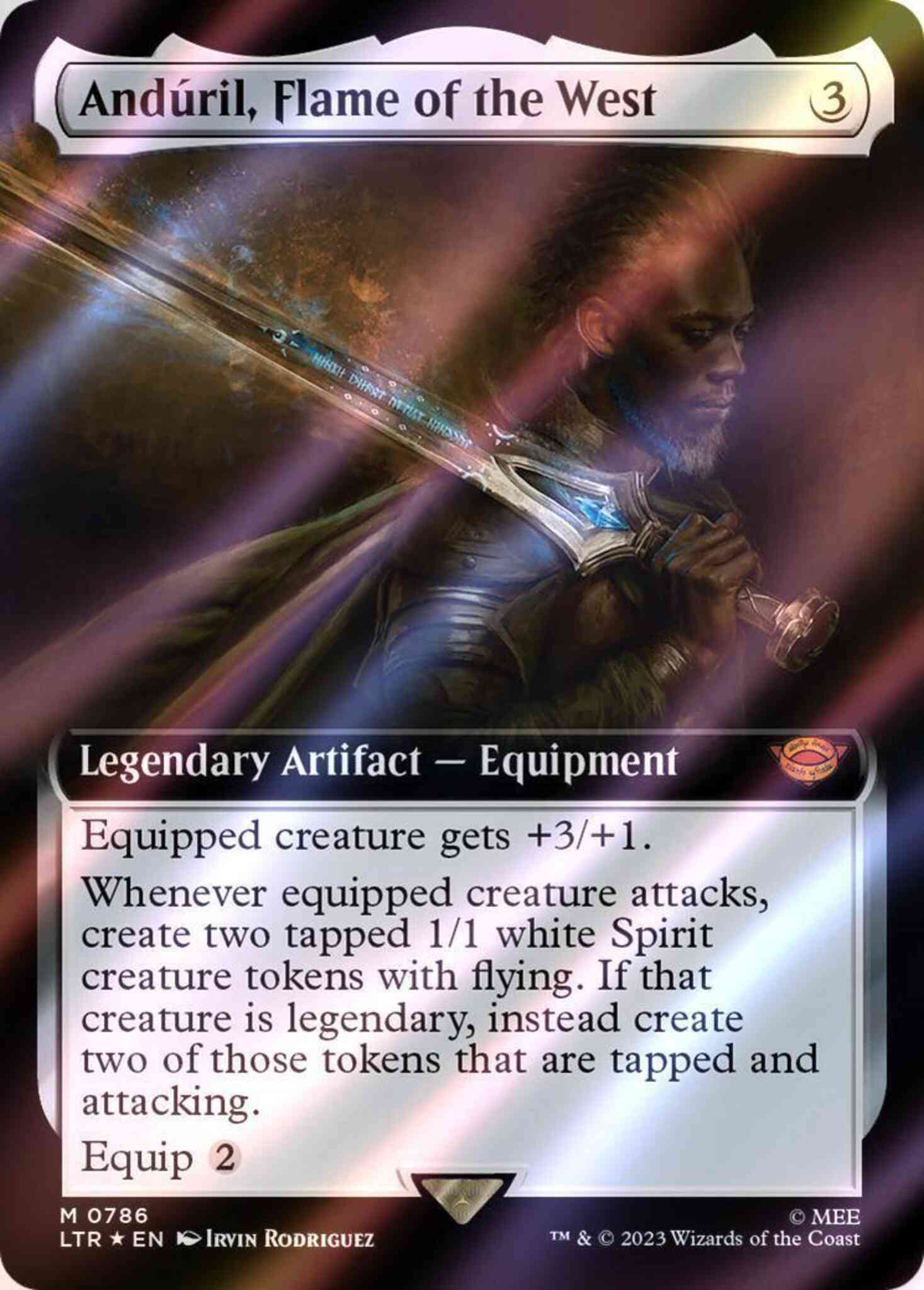 West 786 extended – Magic Andúril, Flame of the West [786] [Extended Art] [The Lord of the Rings: Tales of Middle-earth] [Surge Foil]
