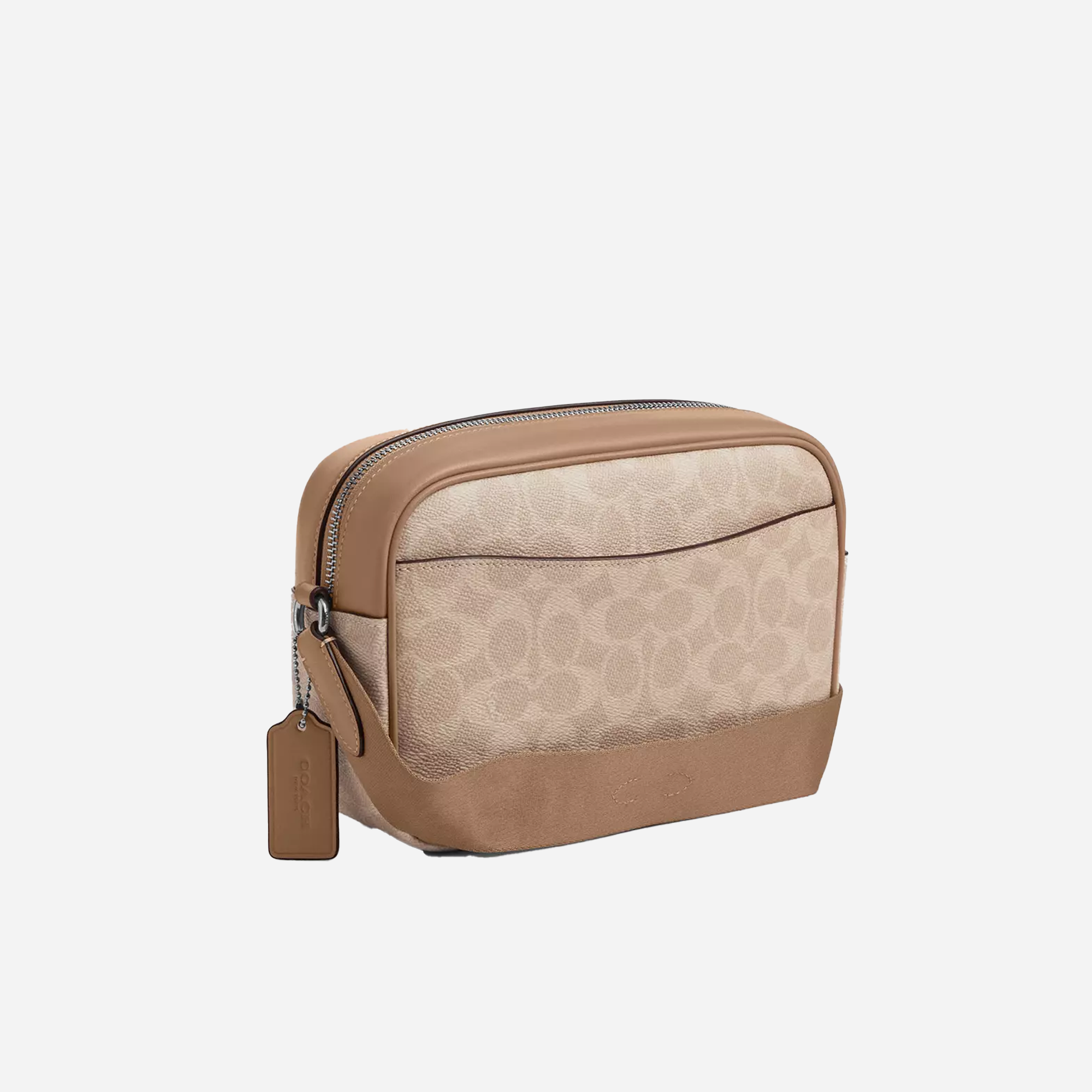COACH Jamie Camera Bag In Signature Canvas With Stripe Silver/Sand/Taupe - view 2
