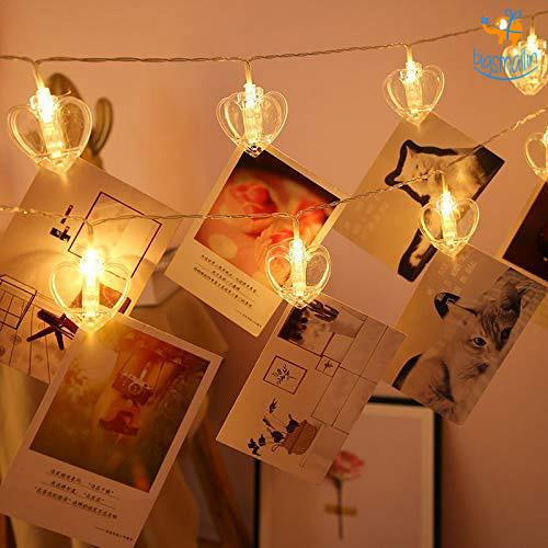 Bigsmall Heart Clip LED String Lights