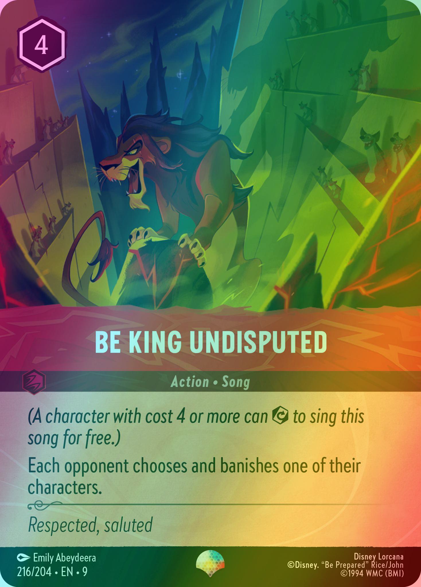 Lorcana Be King Undisputed (Epic) - 216/204 [Fabled] [Holofoil]