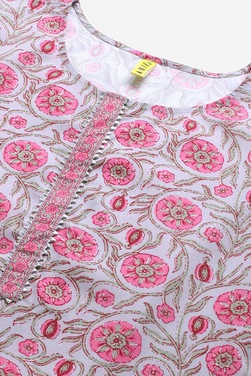 Ahika Grey Polyester Ethnic Motifs Straight Suit Set PKSKD1020 - view 4