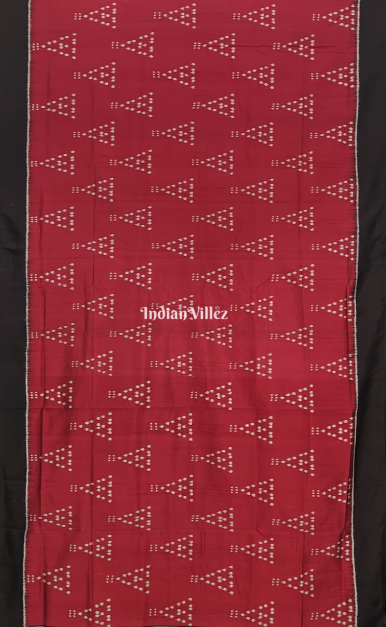 IndianVillèz Maroon Jhoti Odisha Handloom Contemporary Silk Saree - view 5