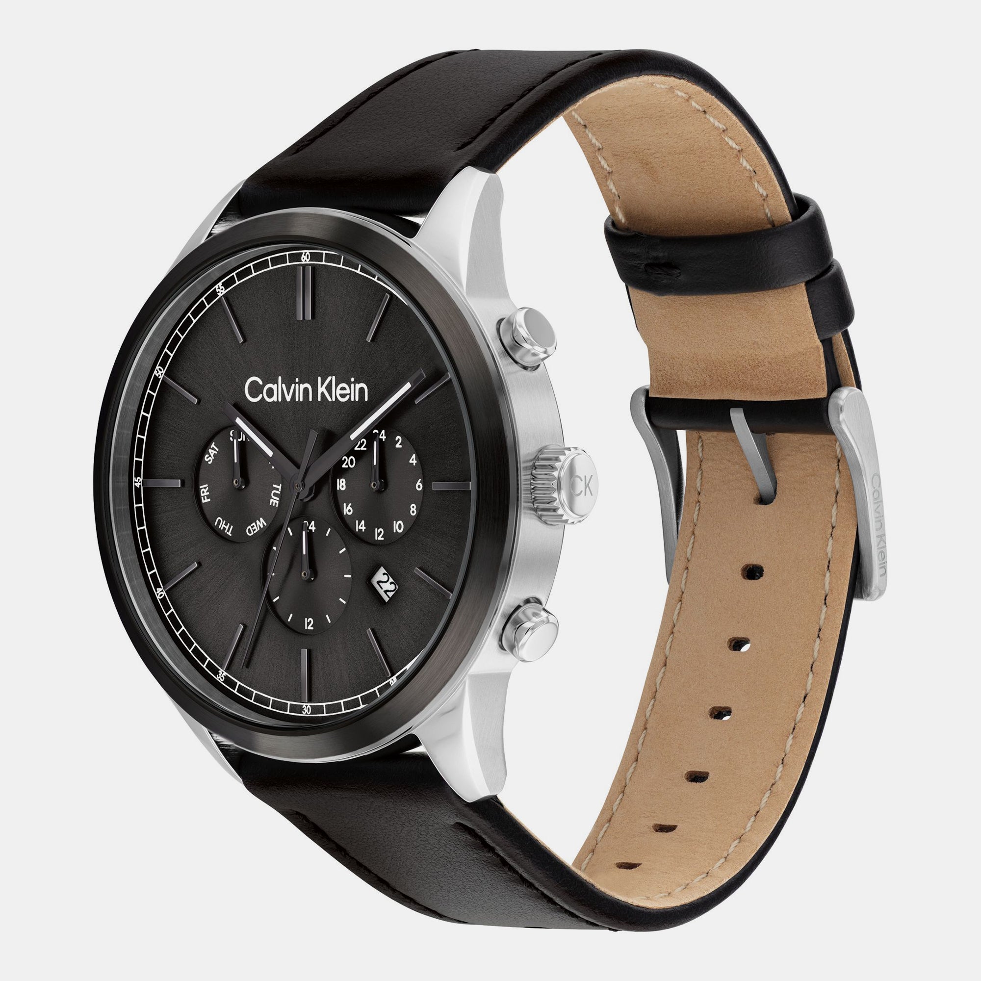 Calvin Klein Ck Infinite Men Quartz Grey Dial Chronograph Leather Watch 25200379 - view 2