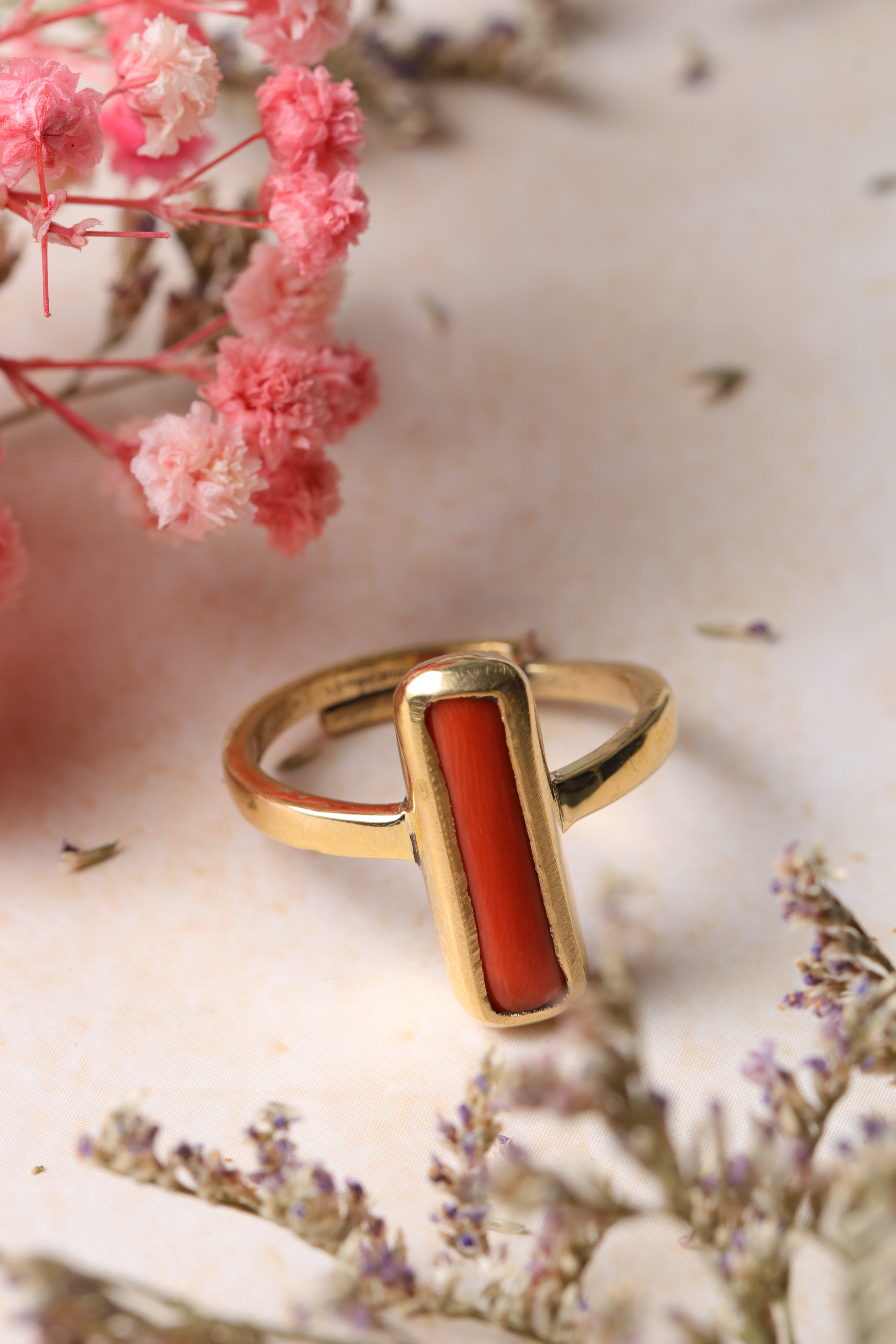 Moonga coral ring – Studio Vaidik Moonga/ Coral Ring 7.25 ratti