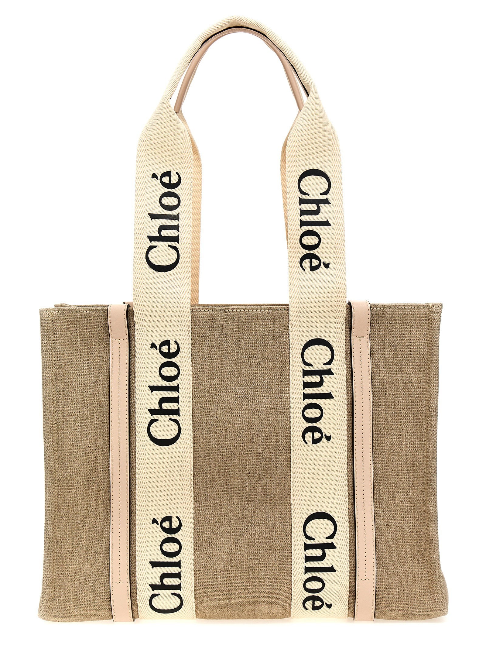 Chloé Woody Medium Shopping Bag – 100% linen