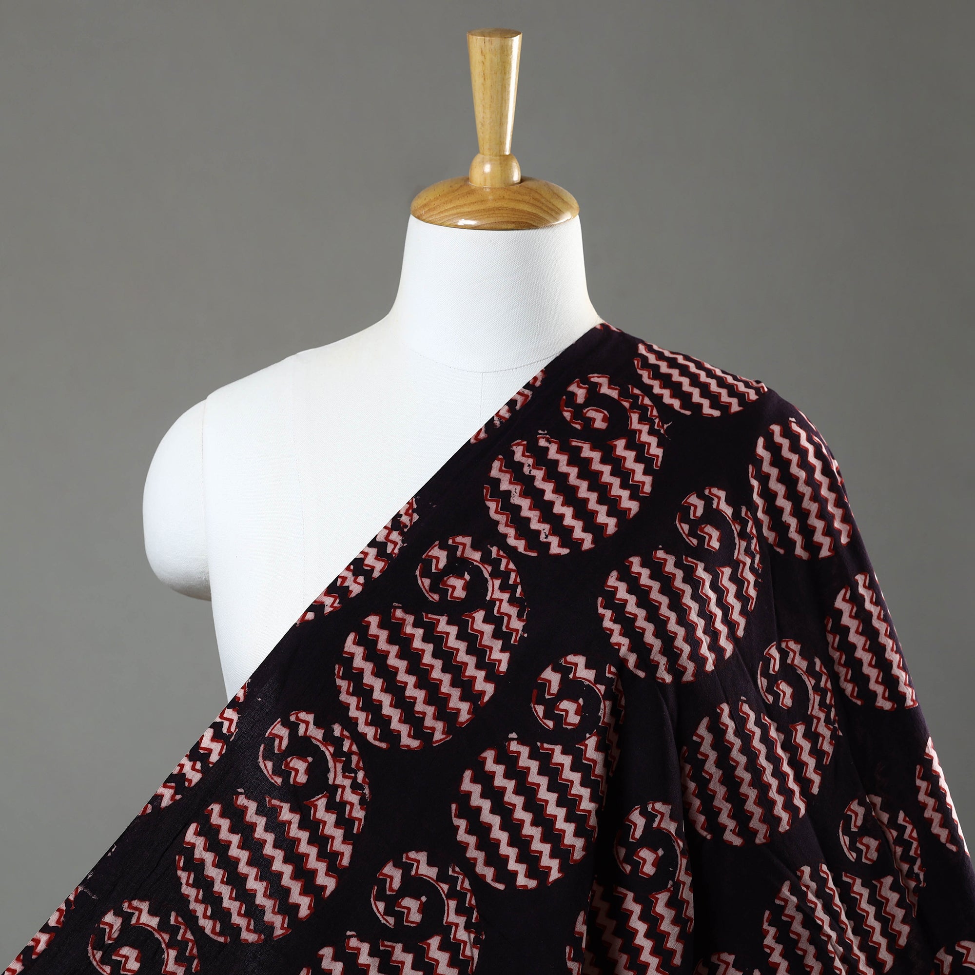 BAGH PRINTS BY UMAR FARUK KHATRI Black - Bagh Block Printed Cotton Fabric 13
