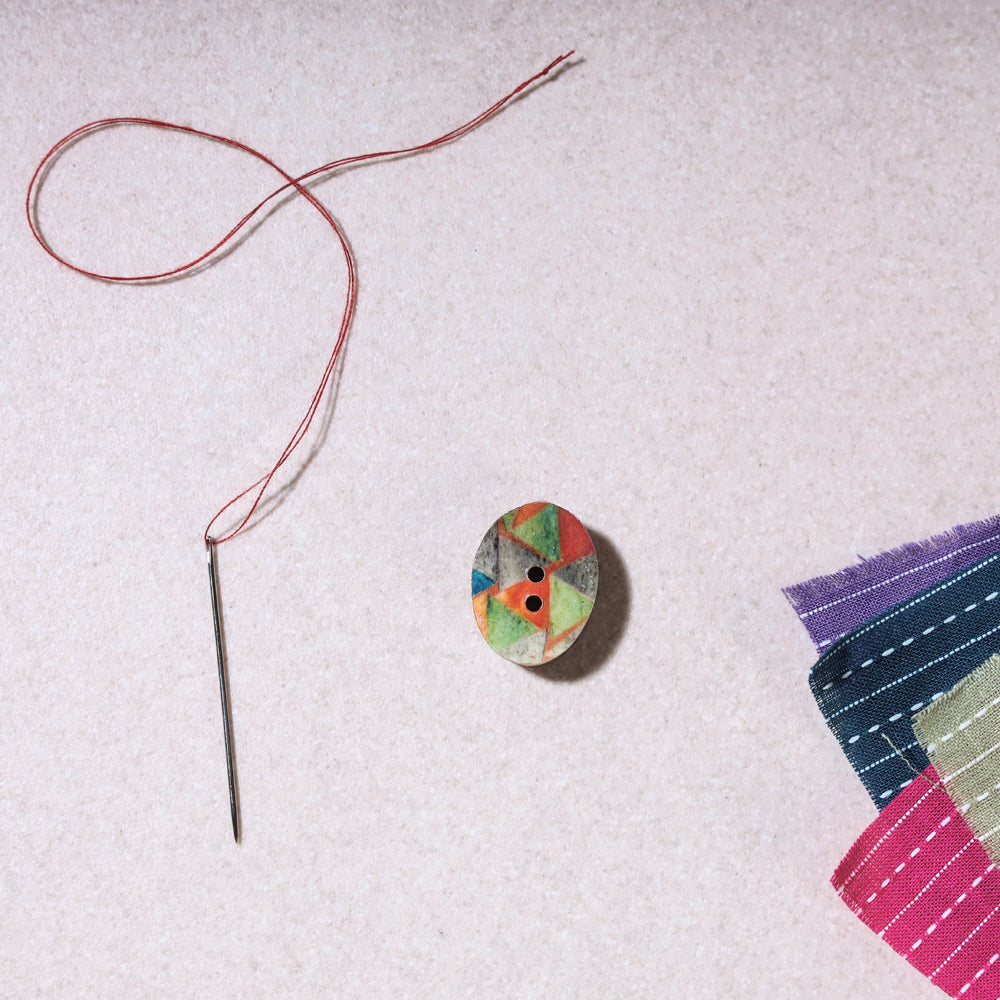 BUTTON BAAZ 1.5cm Handmade Sambhal Clothing Button (single piece)