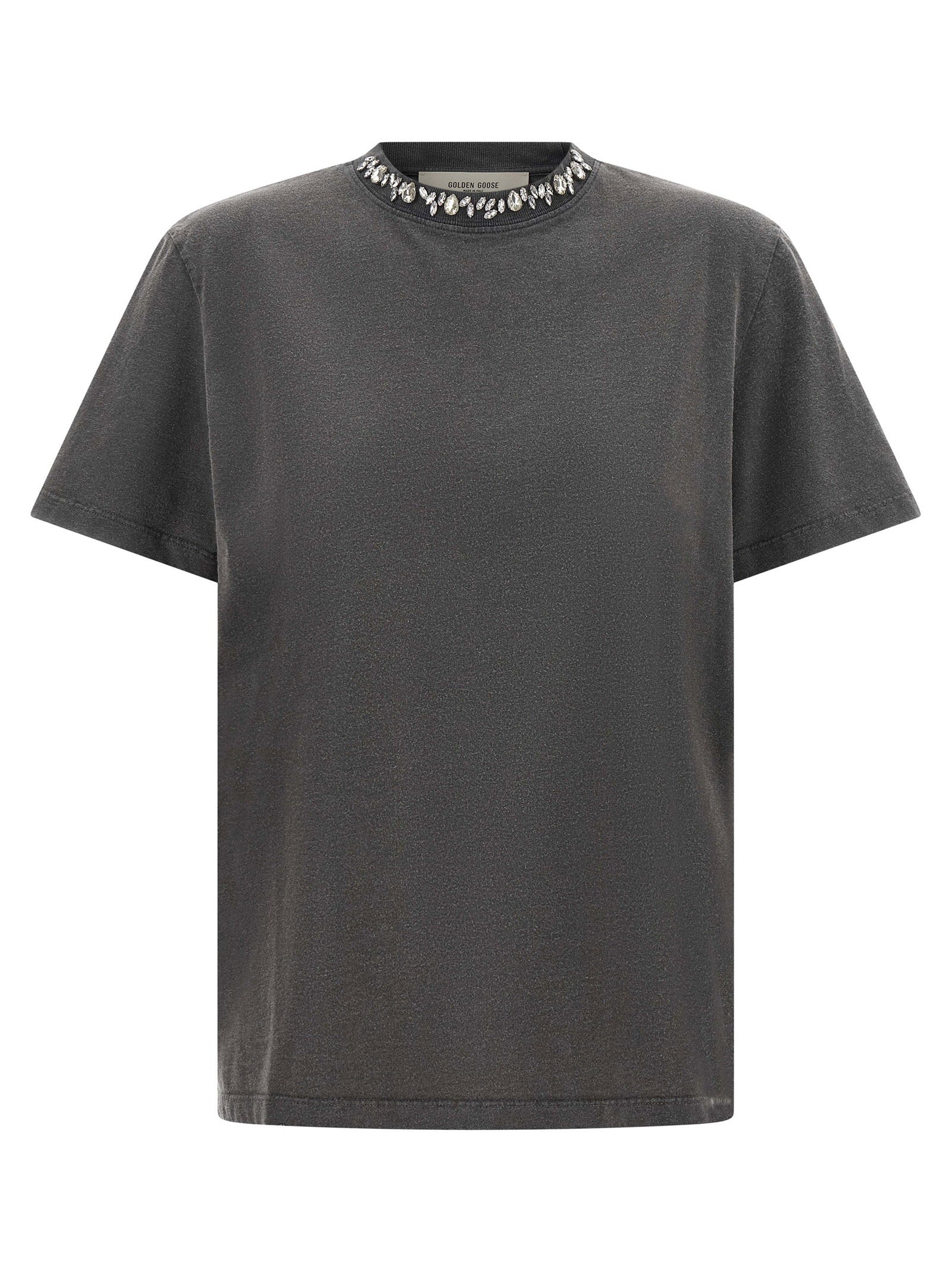 Golden Goose Cabochon Crystal T-shirt – 100% cotton
