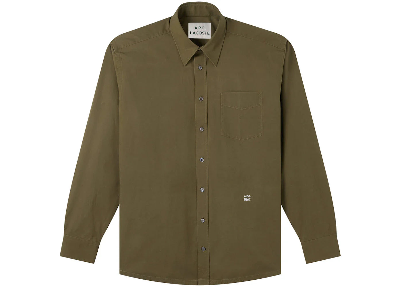P c x – A.P.C. x Lacoste Shirt Khaki Green
