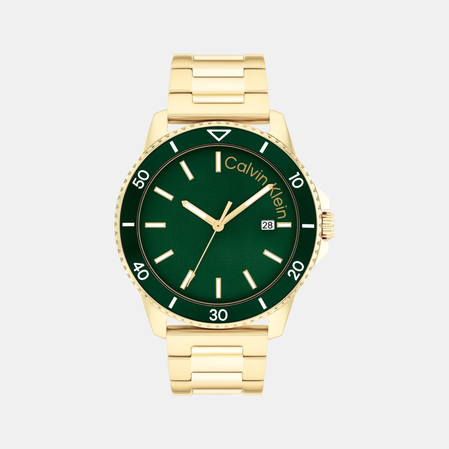 Calvin Klein Aqueous Men Quartz Green Dial Analog Stainless Steel Watch 25200383