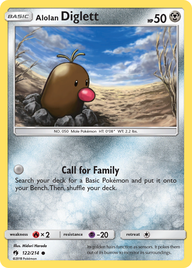 Common sm8-122 non-holo – Pokémon Alolan Diglett - 122/214 - Common [sm8-122] [Non-Holo] - Alolan Diglett - 122/214 - Common