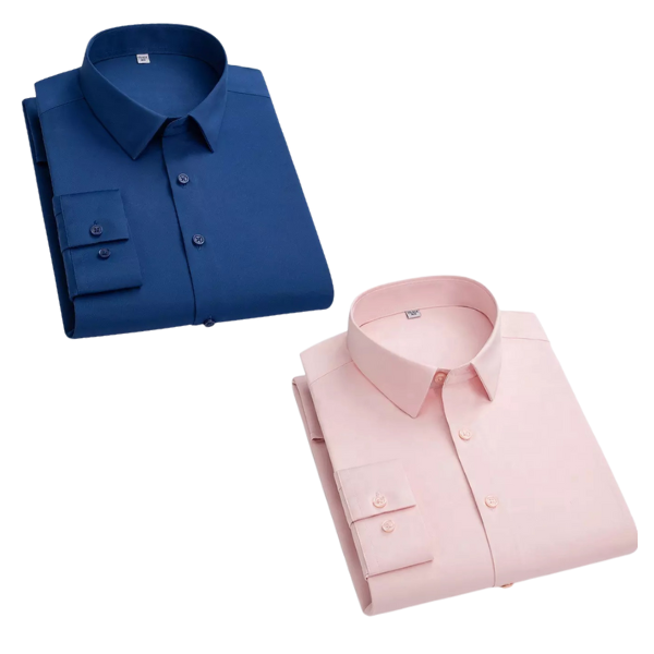 BlackTree Combo of 2 Cotton Shirt for Man (Navy Blue and Pink)