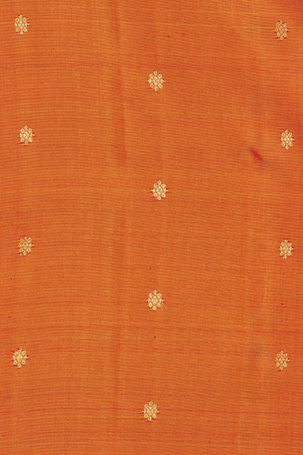 Kalanjali Gadwal Silk Coral Orange Saree – Women's - view 2