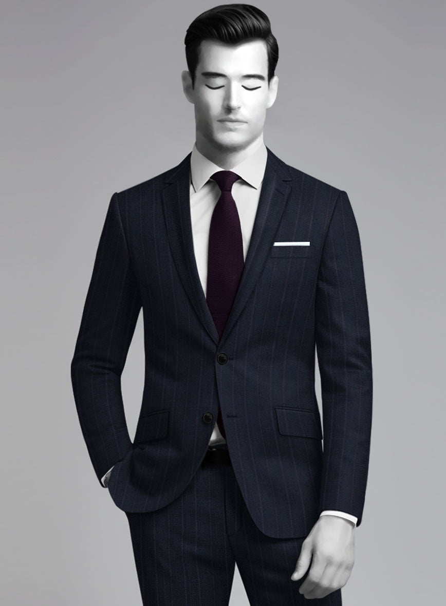 StudioSuits Napolean Gavino Stripe Blue Wool Jacket - view 2