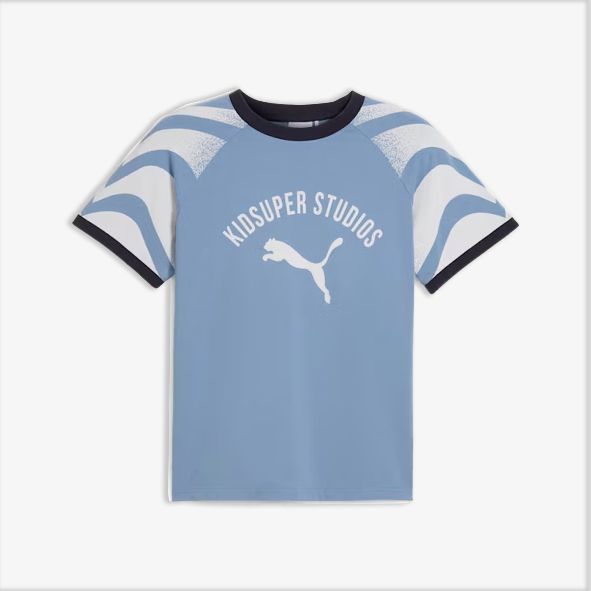 PUMA | x KIDSUPER SLIM FIT RINGER TEE { COOL BLUE - view 3
