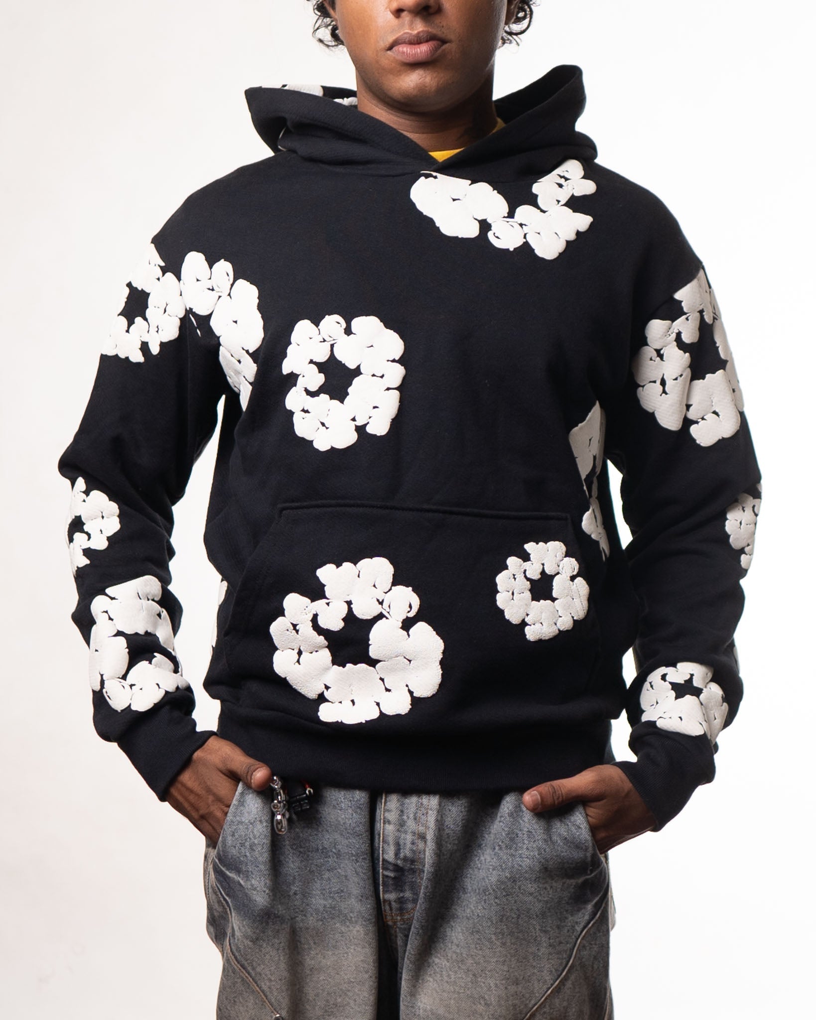 Black white floral – Denim Tears Black&White Floral Hoodie